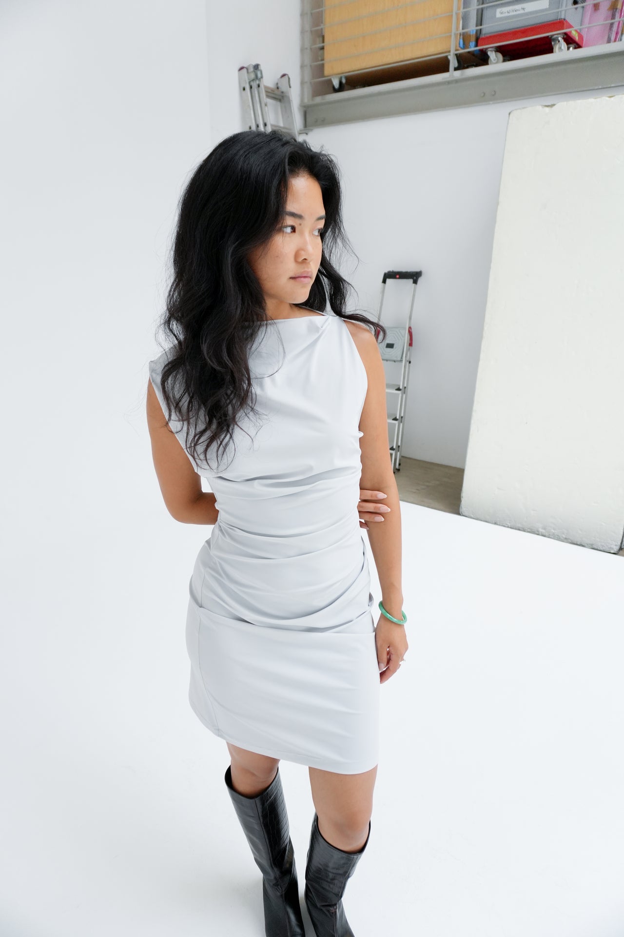 ASYMMETRIC MINI DRESS BY REYÈM