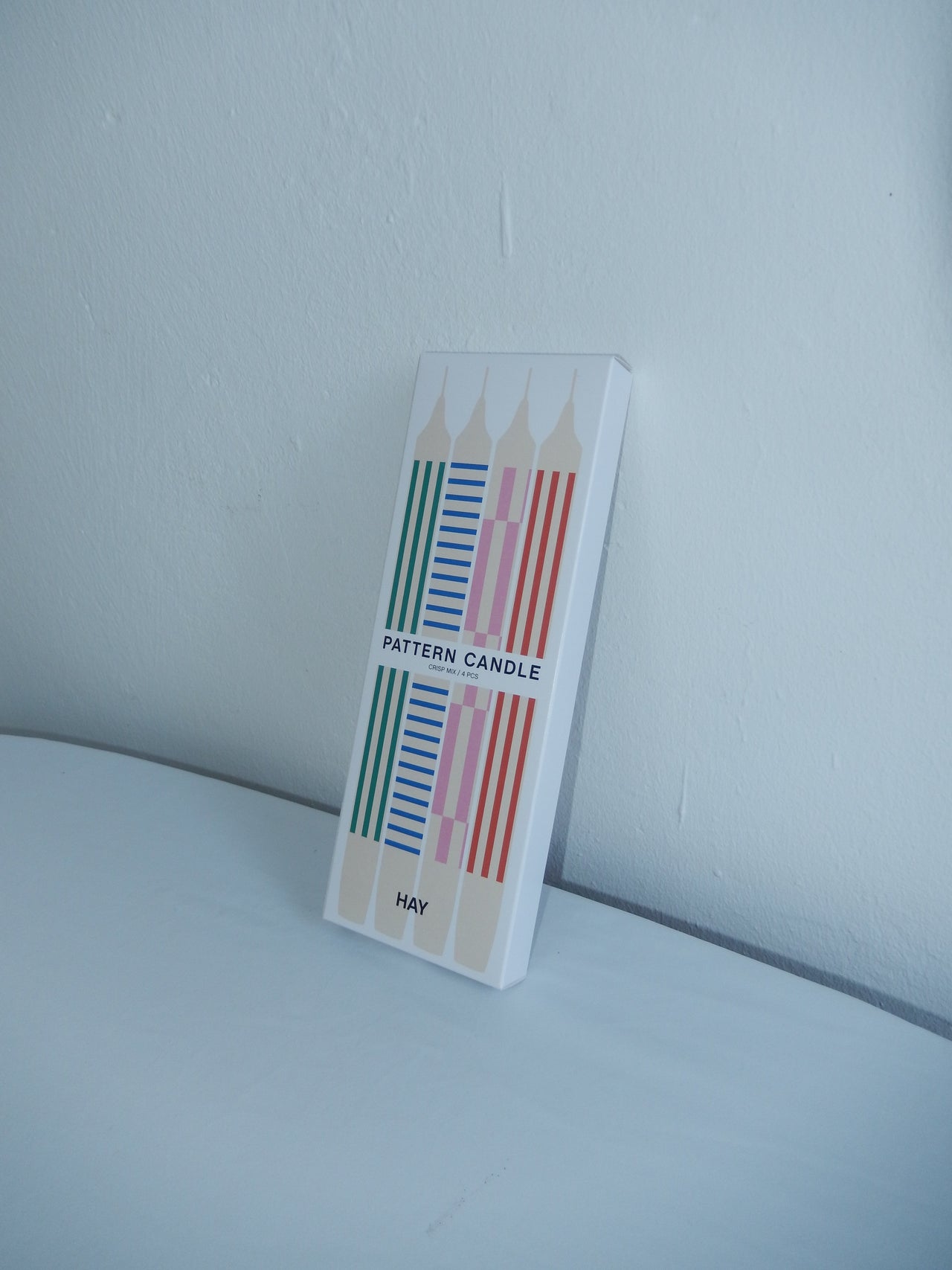 Pattern Candles by HAY. Scandinavian Design & christmas classic. Perfect for cozy days & the festive season. Design candles for advent wreath. The candles are Nordic Swan Ecolabel certified and have a burning time of approximately 9 hours.