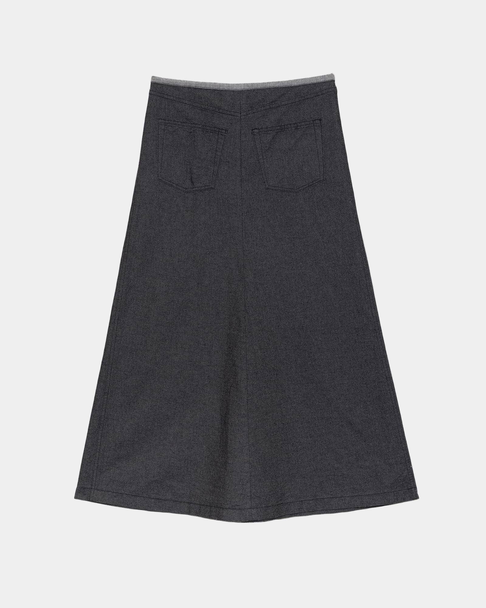 Dark gray skirt on a light gray background