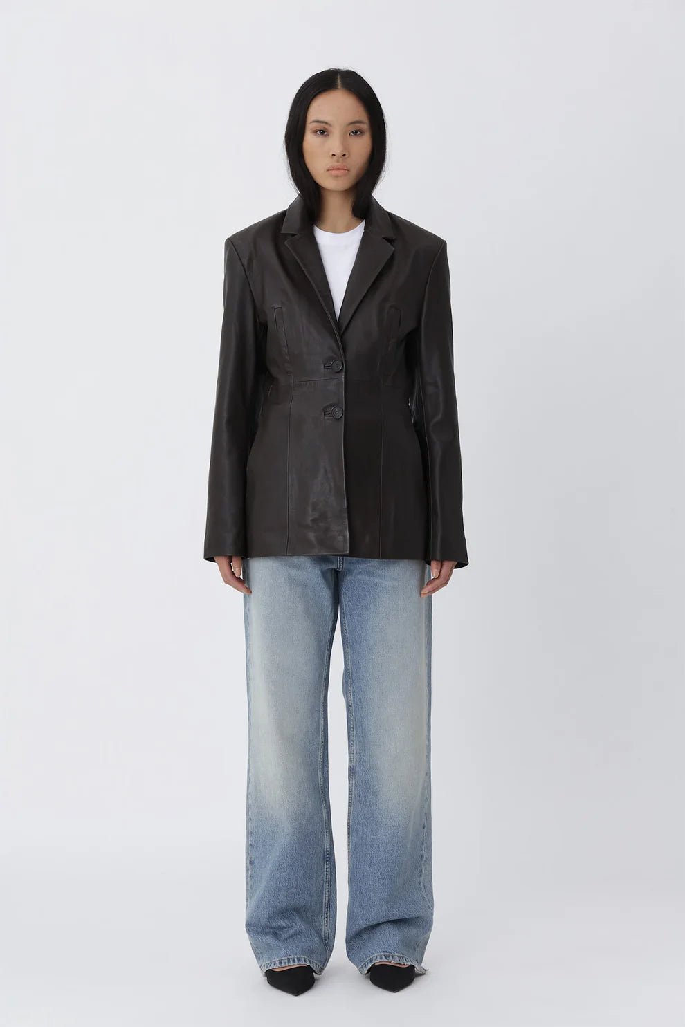 Silvia Leather Blazer by Won Hundred