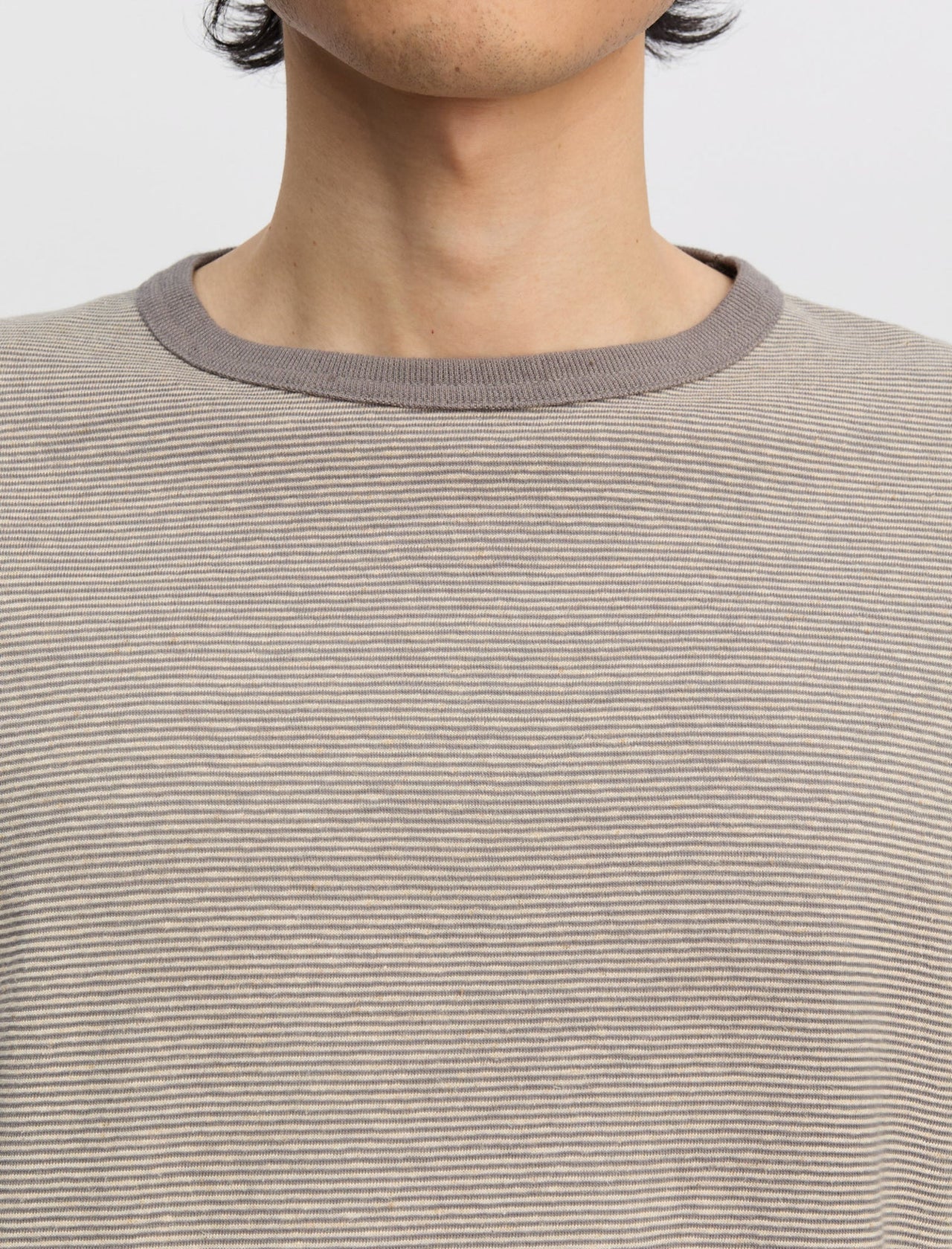 ANOTHER T-SHIRT 3.0 JPN IN GREY STRIPE BY ANOTHER ASPECT