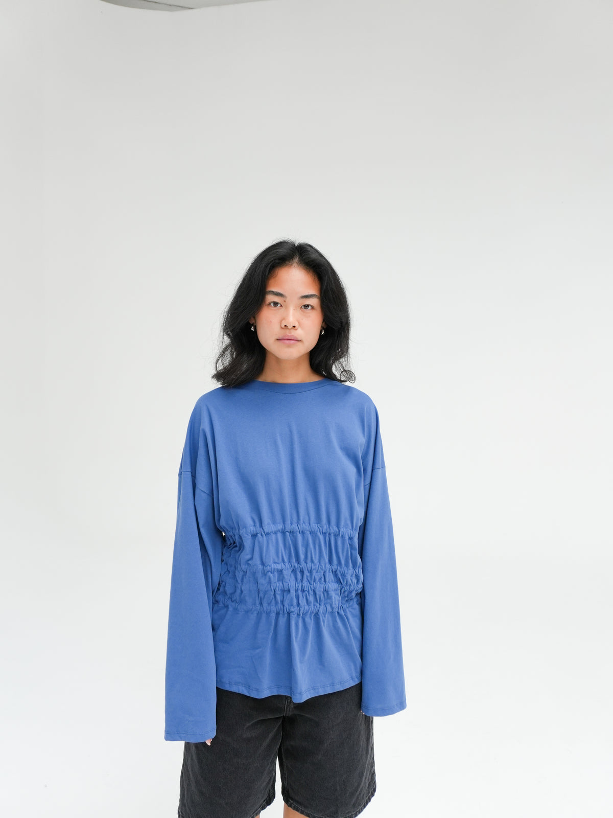 REZI LONG SLEEVE TEE IN FINCH BLUE BY BASERANGE