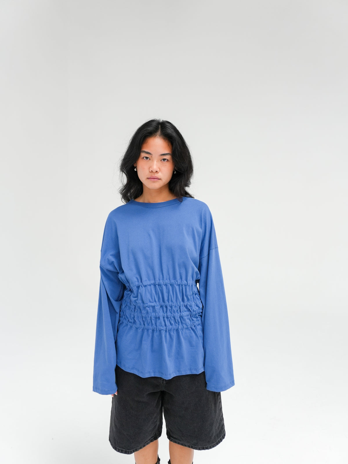 REZI LONG SLEEVE TEE IN FINCH BLUE BY BASERANGE