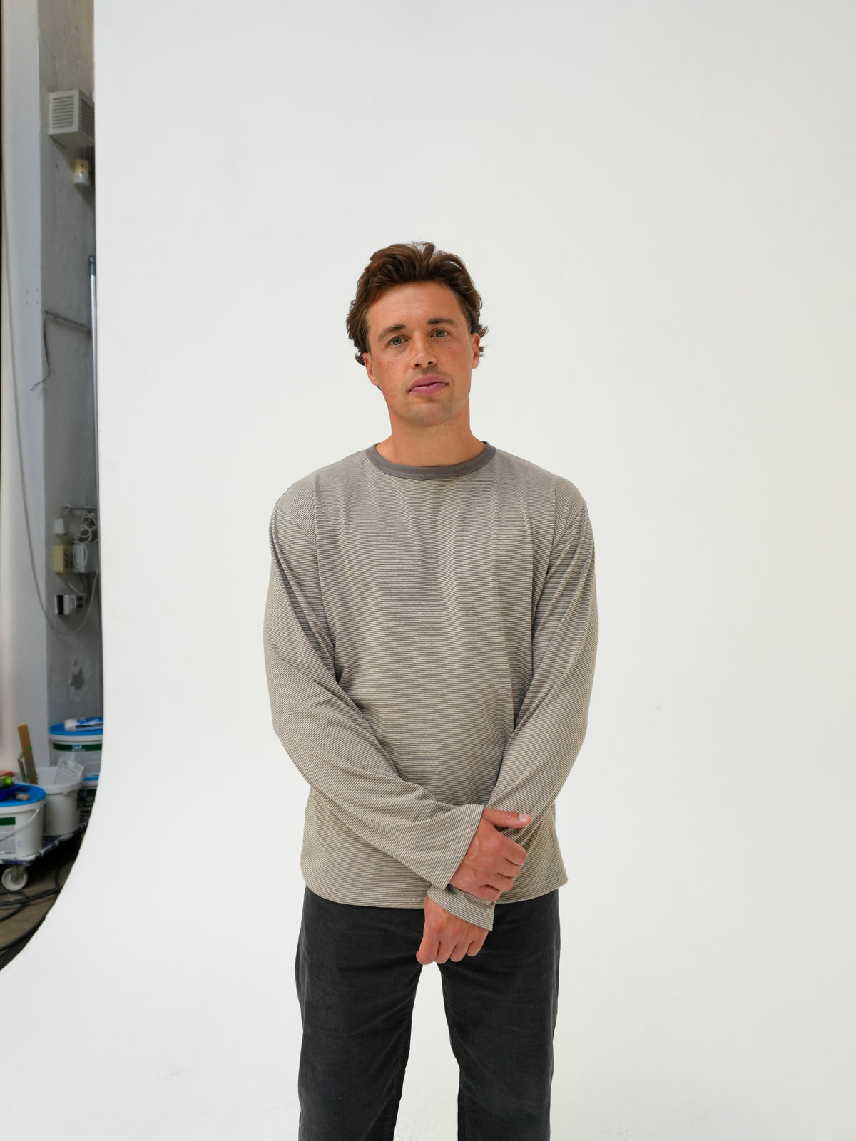 ANOTHER T-SHIRT 3.0 JPN IN GREY STRIPE BY ANOTHER ASPECT