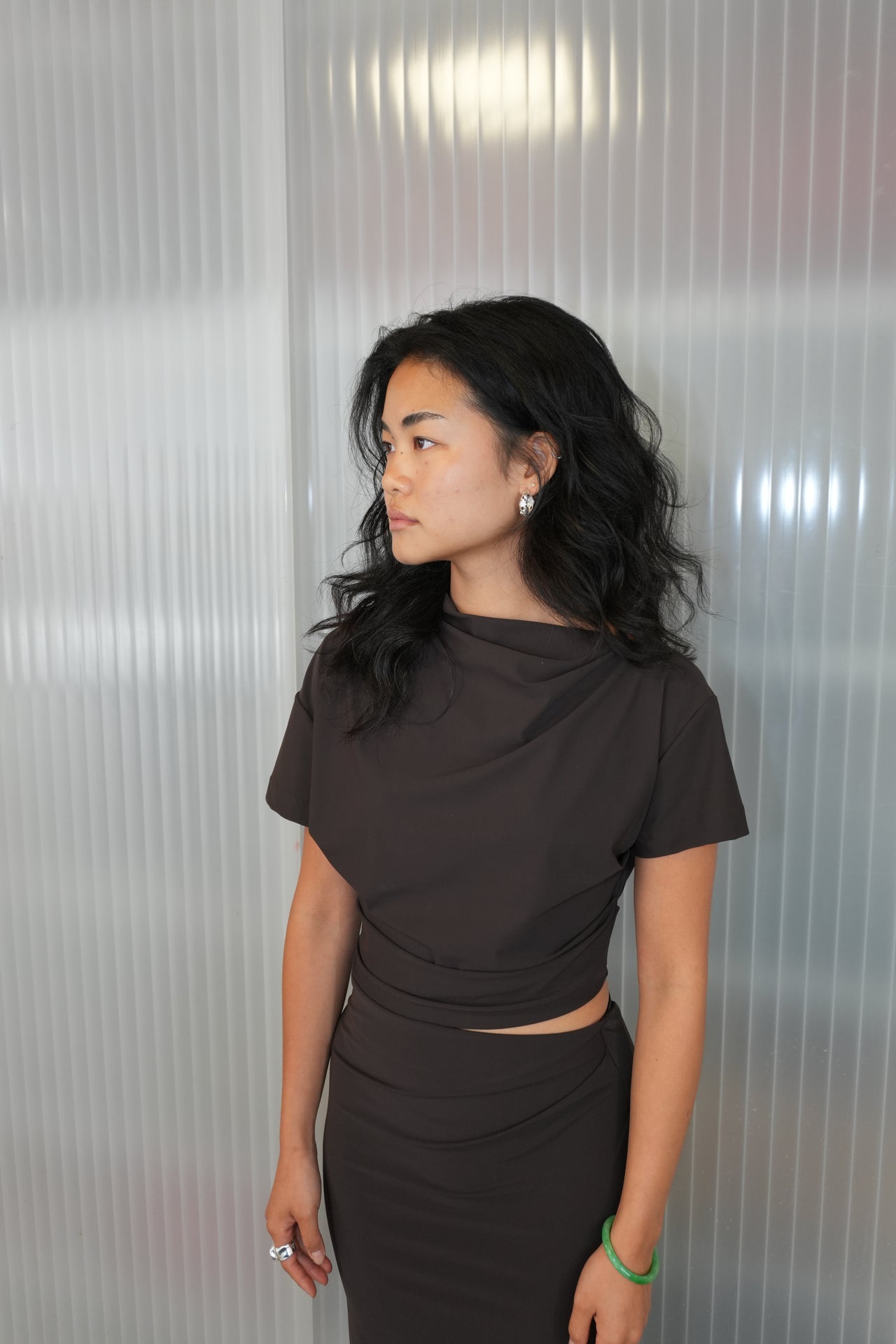 ASYMETRIC CROPPED TOP BY REYÈM