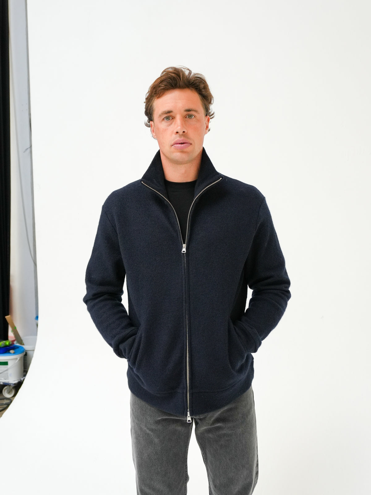 BOILED FULL ZIP IN NAVY BY NN07