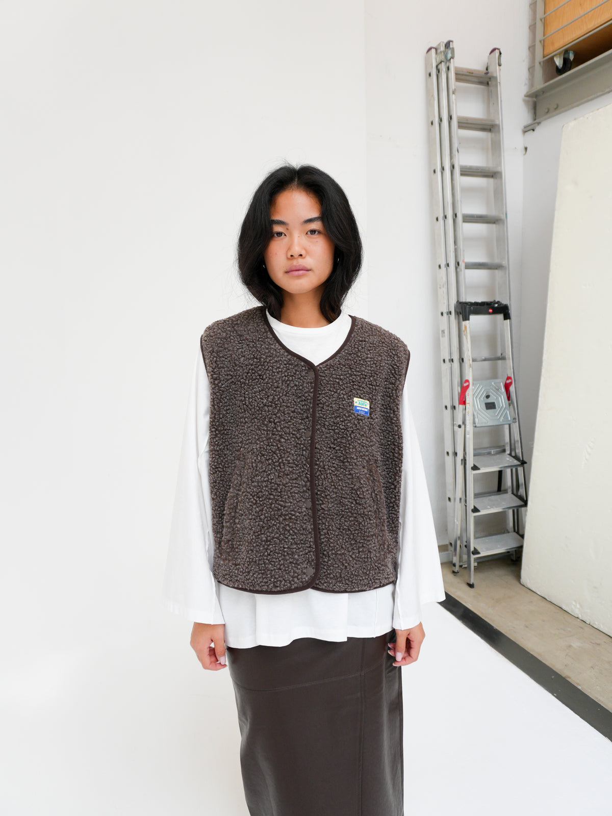 HOKTOWN VEST IN MARRONNIER CHINE BY AMERICAN VINTAGE