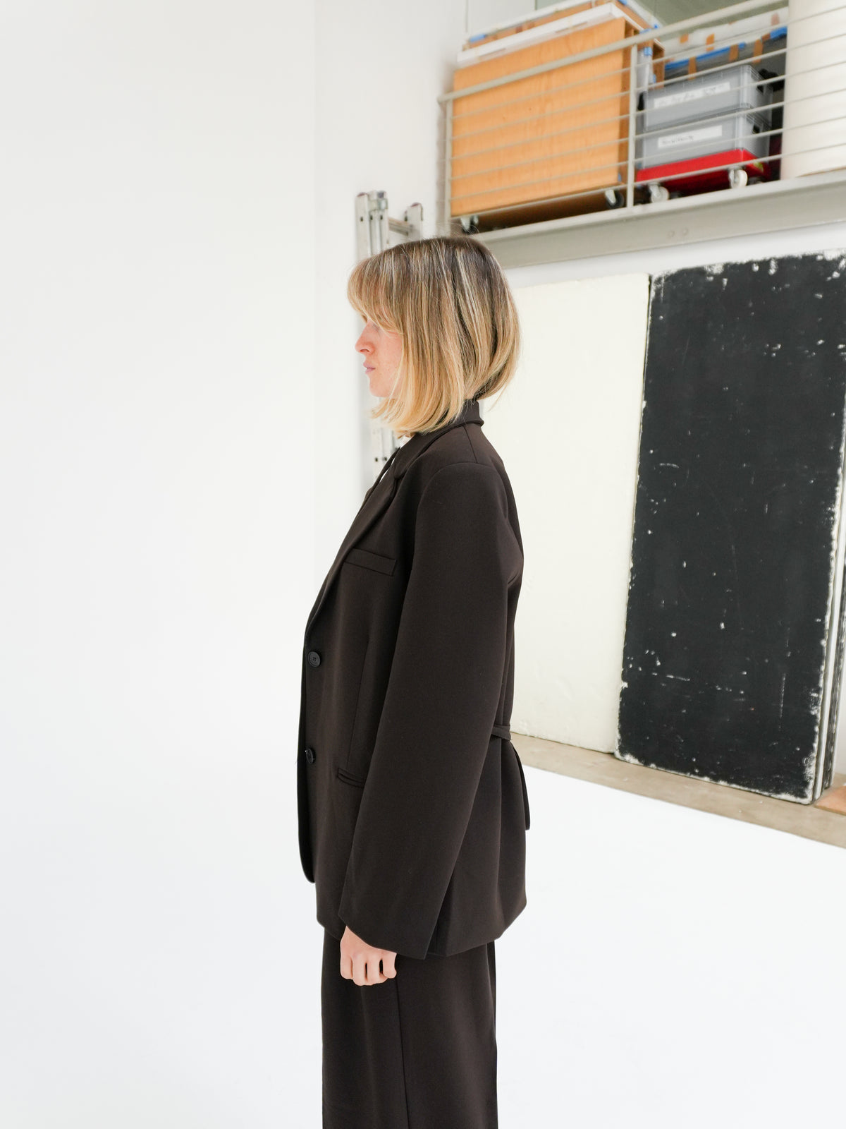 ACARIO BLAZER IN CHOCOLATE BY GRACE & MILA