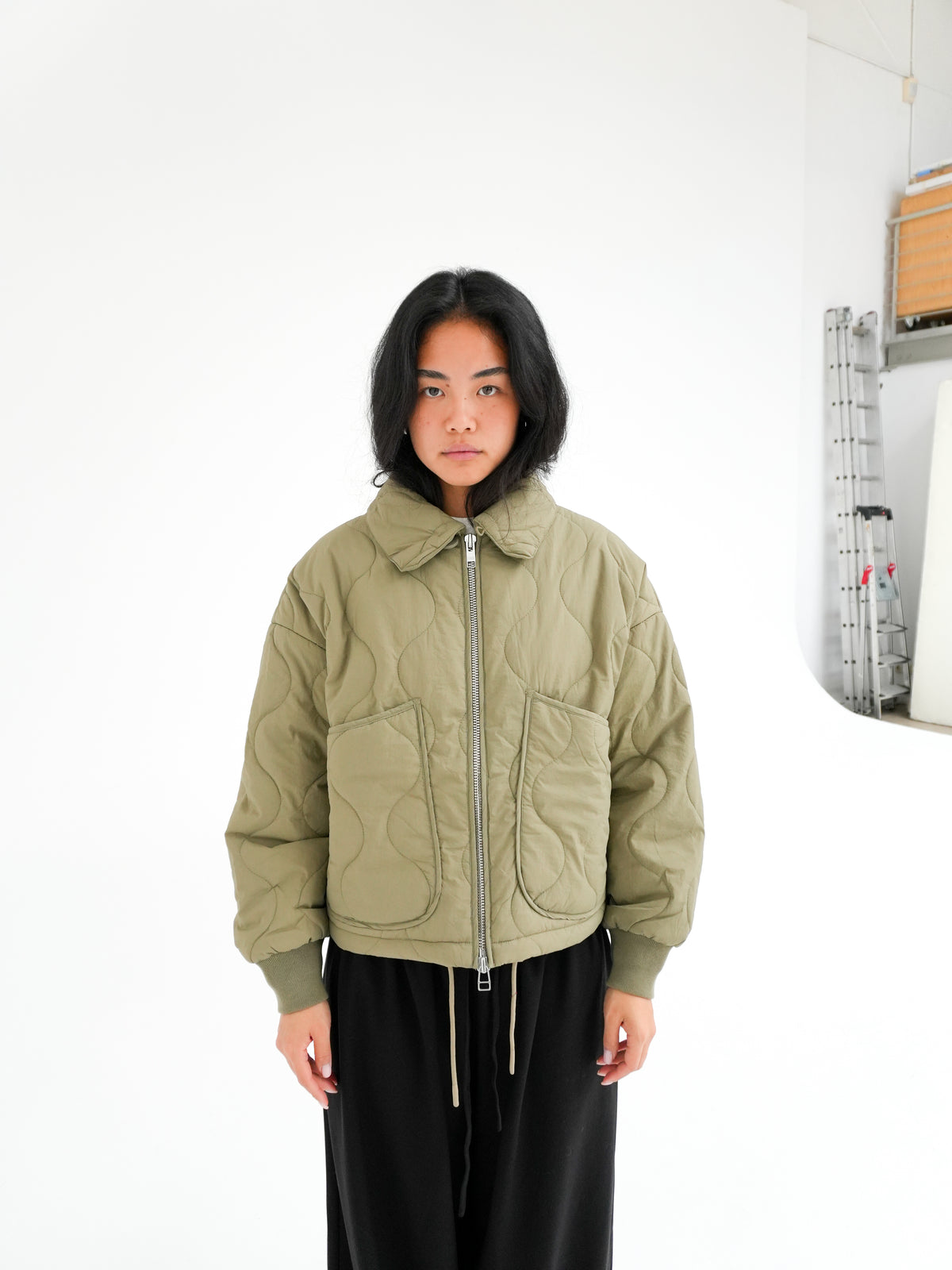 LINDA BOMBER IN FADED OLIVE BY EMBASSY OF BRICKS AND LOGS
