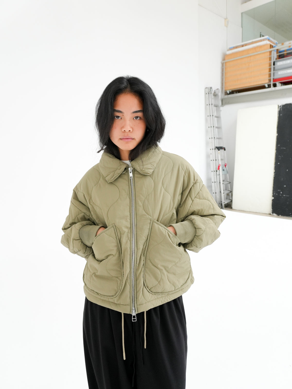LINDA BOMBER IN FADED OLIVE BY EMBASSY OF BRICKS AND LOGS