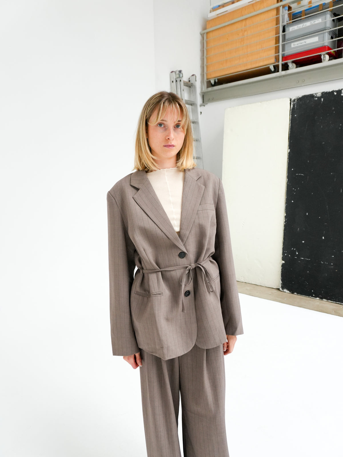 ACARIO BLAZER IN STRIPE BY GRACE & MILA