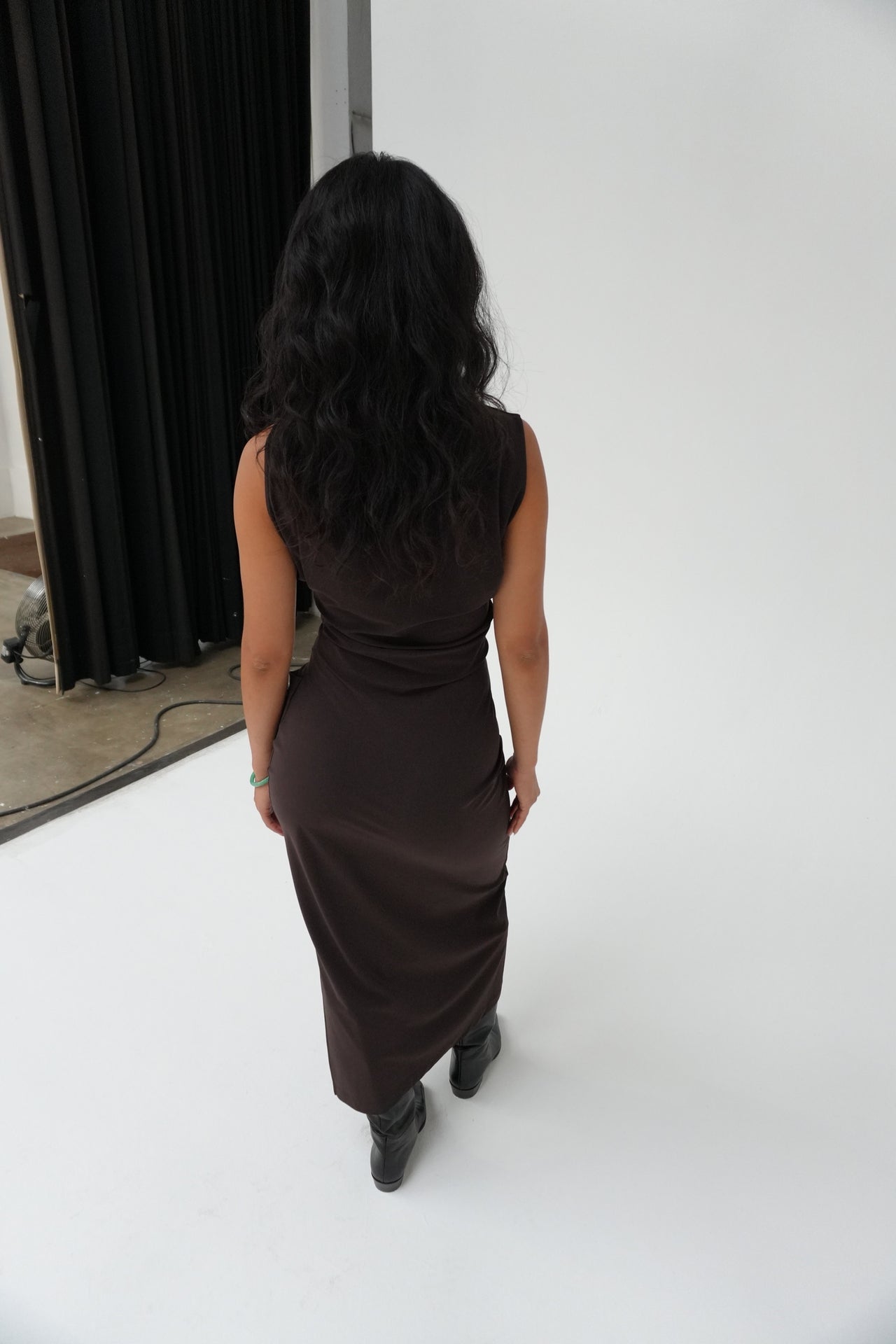 ASYMMETRIC MIDI DRESS BY REYÈM