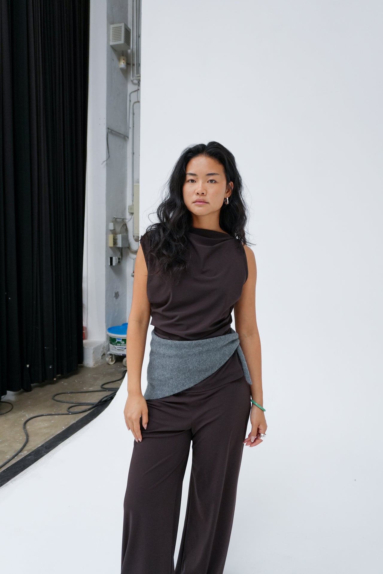 Asymmetric Sleeveless Top by Reyèm