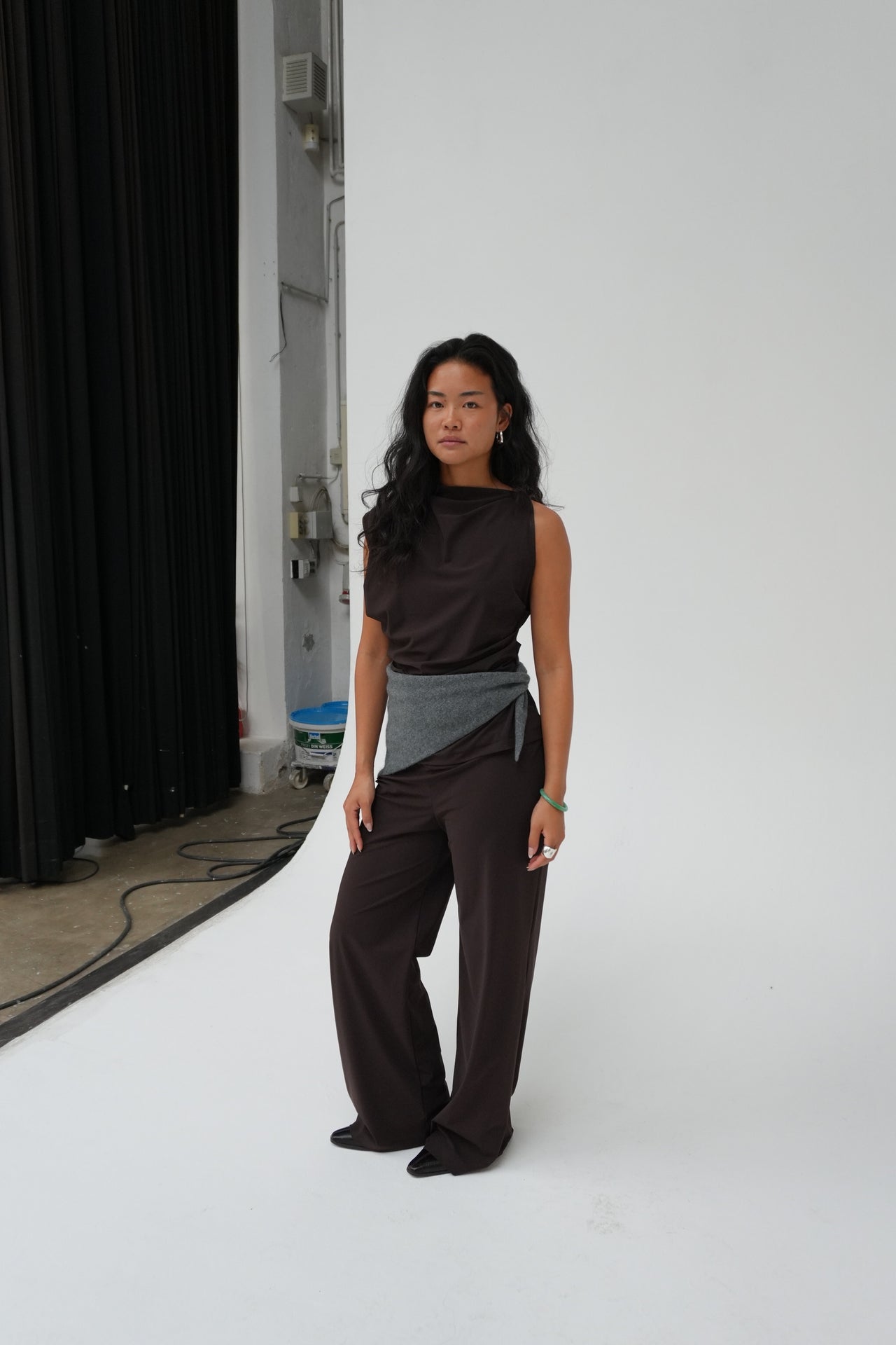 Asymmetric Sleeveless Top by Reyèm