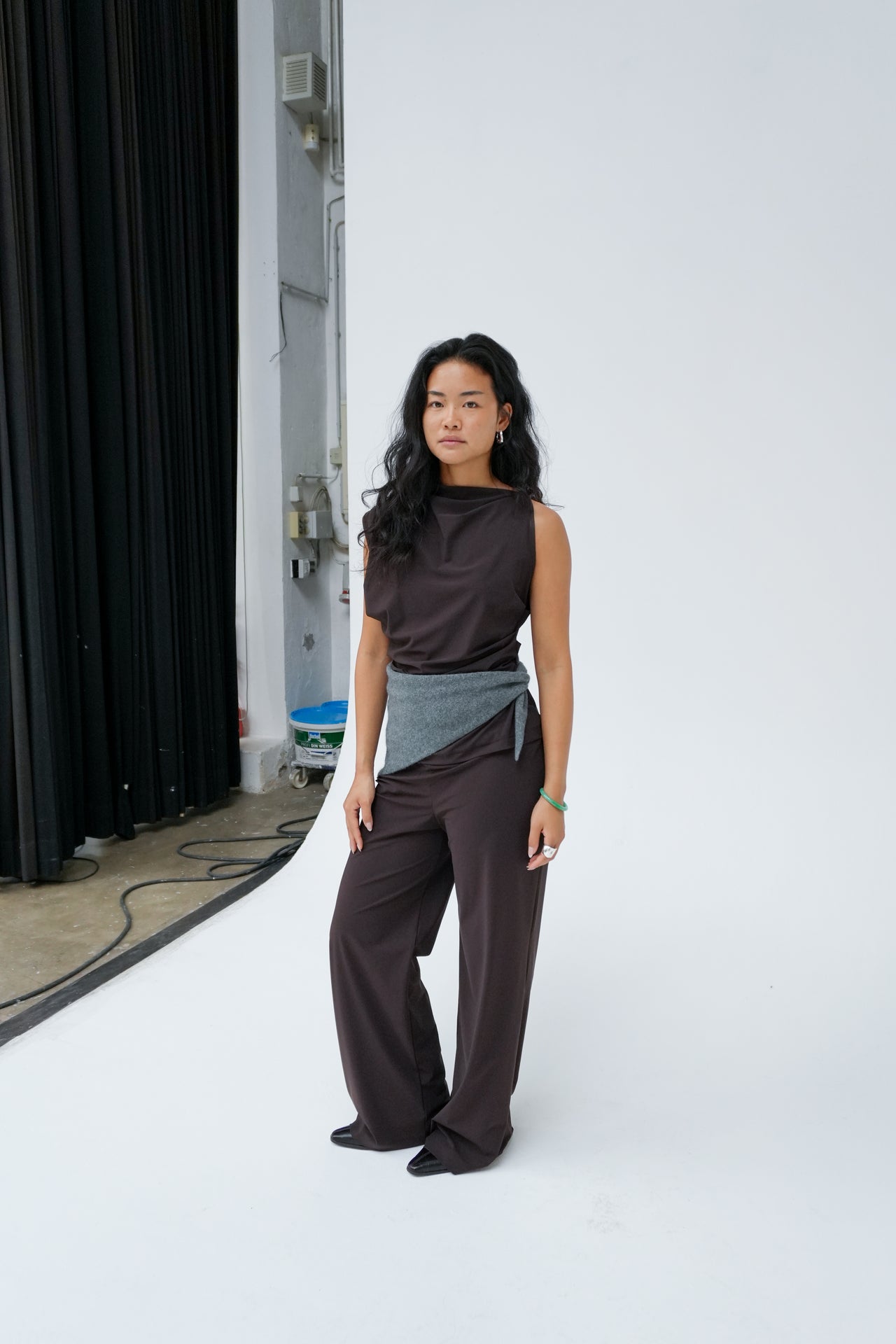 Asymmetric Sleeveless Top by Reyèm