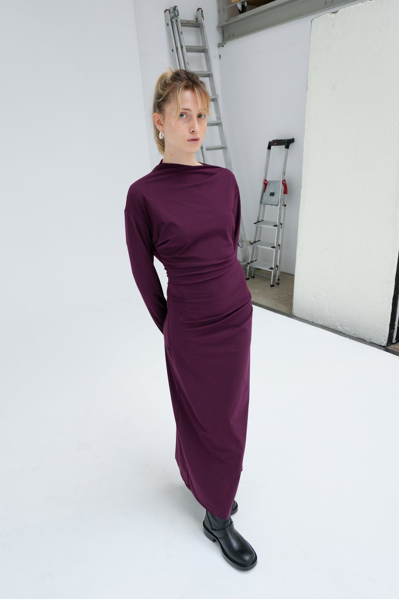 ASYMMETRIC LONGSLEEVE DRESS BY REYÈM