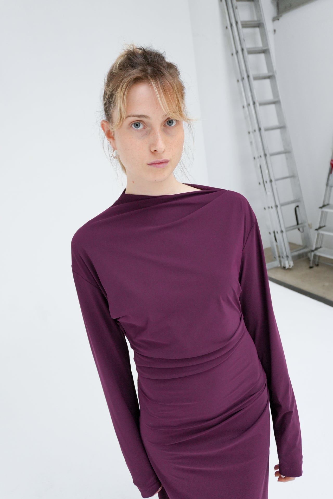 ASYMMETRIC LONGSLEEVE DRESS BY REYÈM