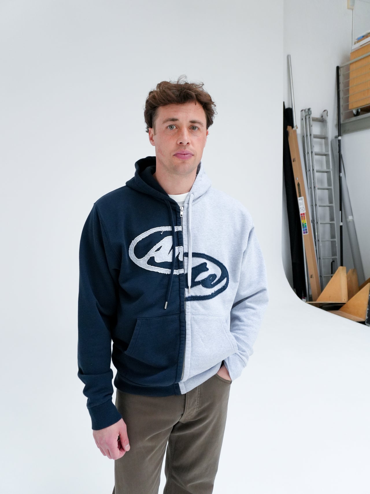 Split Patch Zip Hoodie by Arte Antwerp