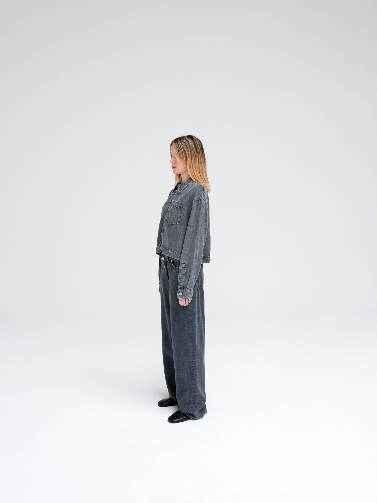 YOLANA PANTS IN WASHED GREY BY WON HUNDRED