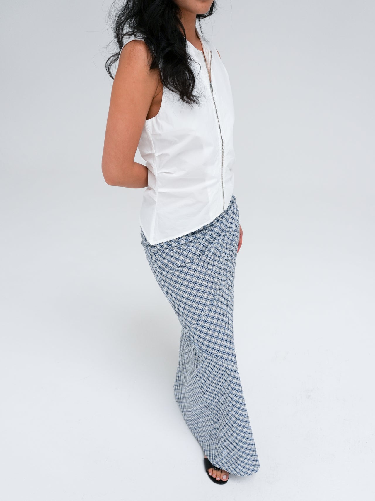 LARVA SKIRT IN BLUE CHECK BY BASERANGE