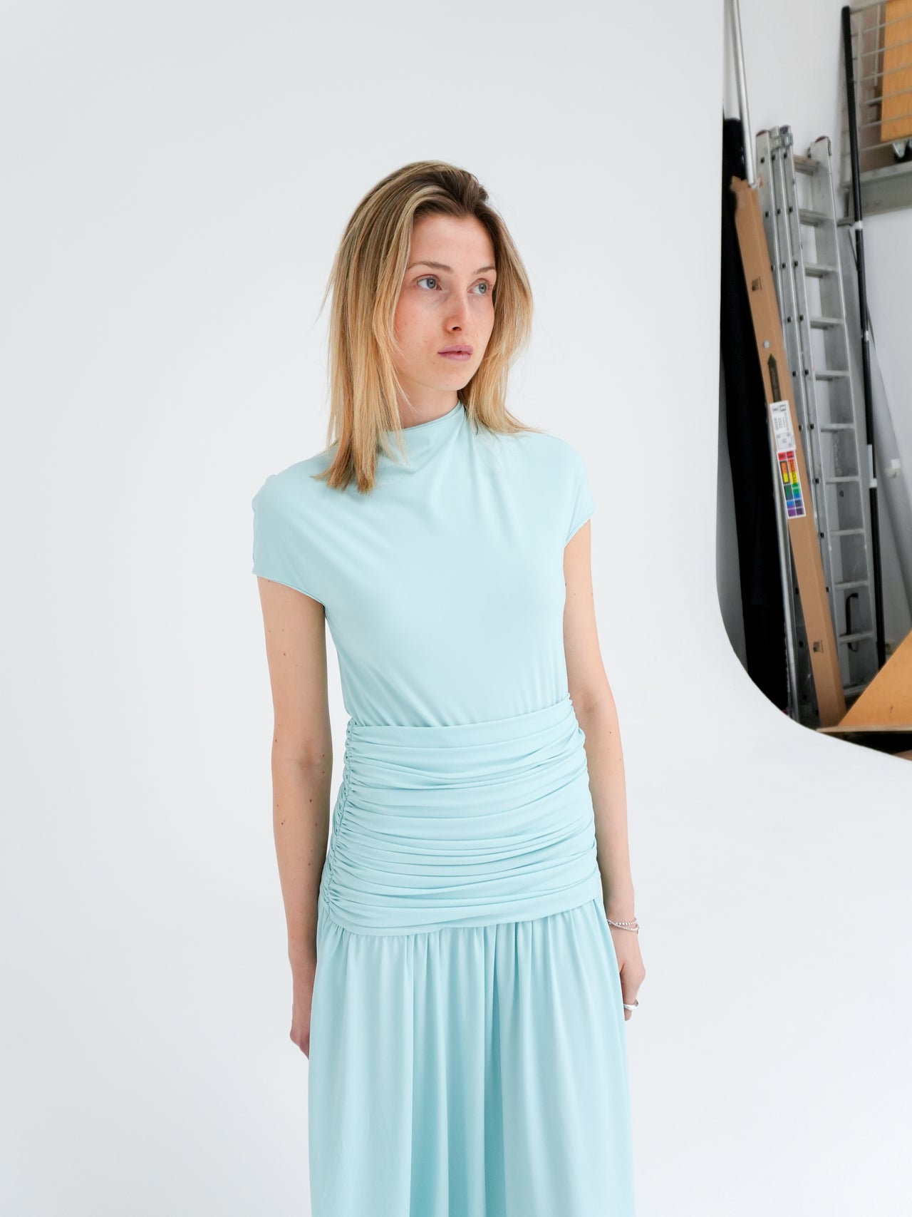 GATHERED WAIST DRESS BY REYÈM