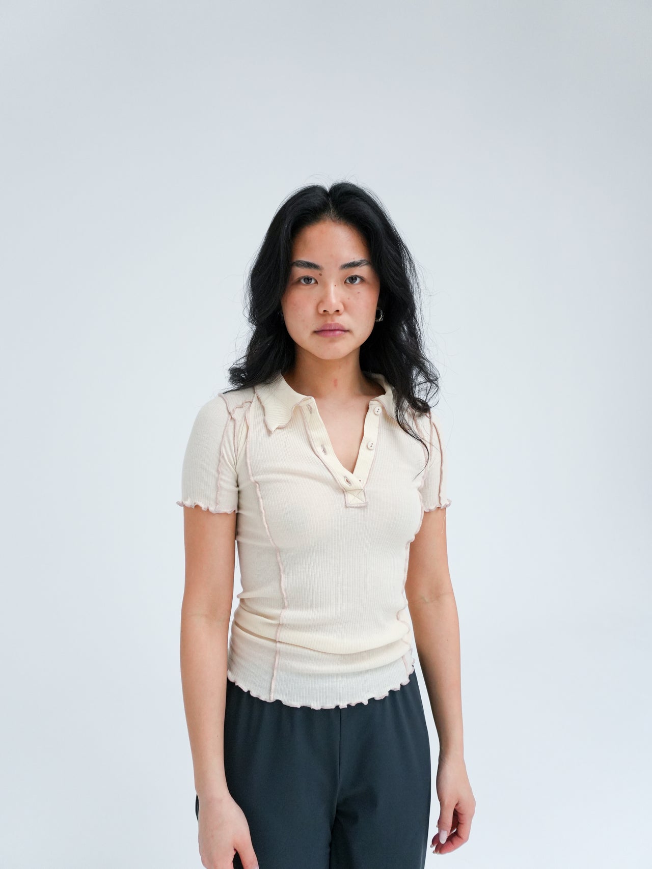 OMATO POLO TEE IN OFF WHITE BY BASERANGE
