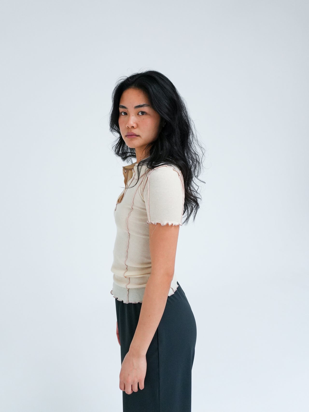 OMATO POLO TEE IN OFF WHITE BY BASERANGE