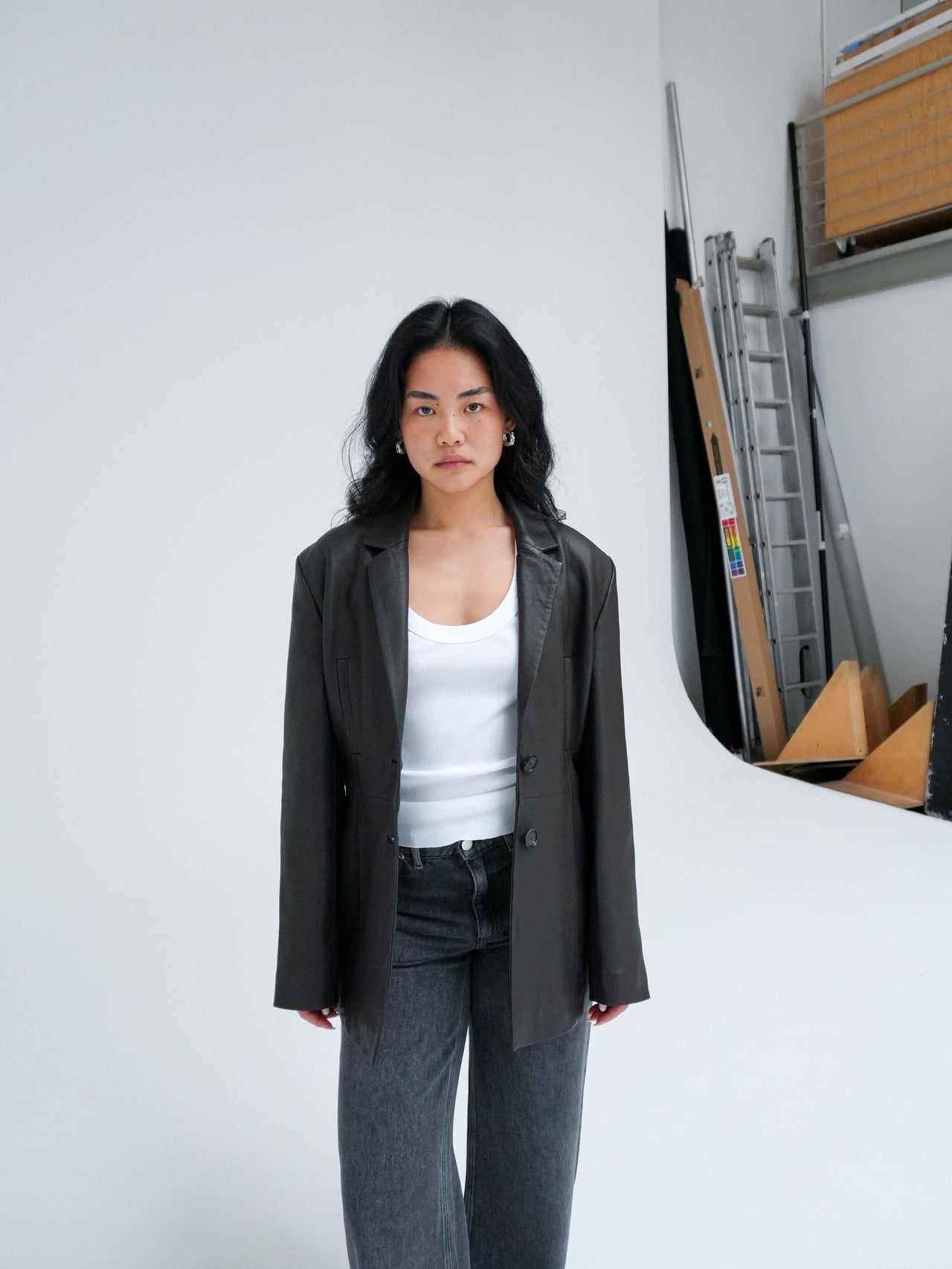 Silvia Leather Blazer by Won Hundred