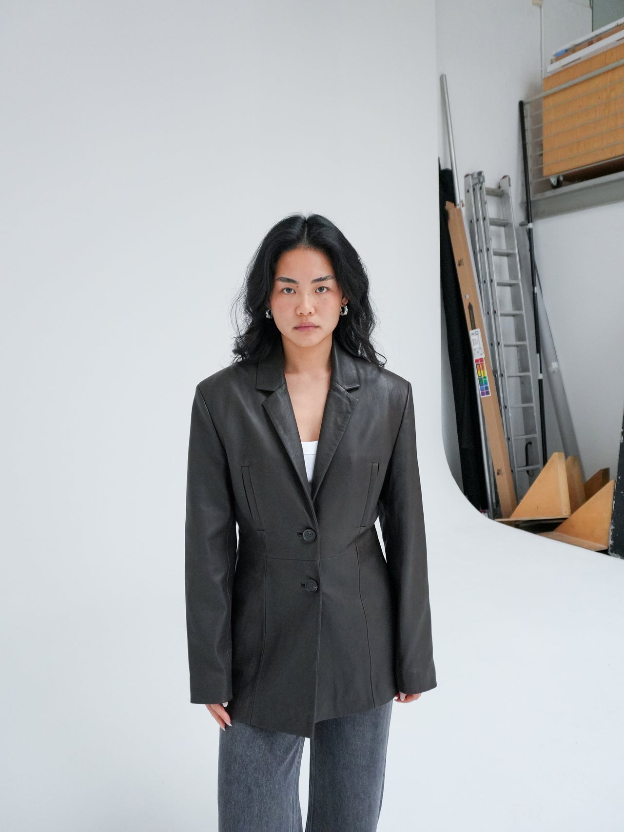 Silvia Leather Blazer by Won Hundred