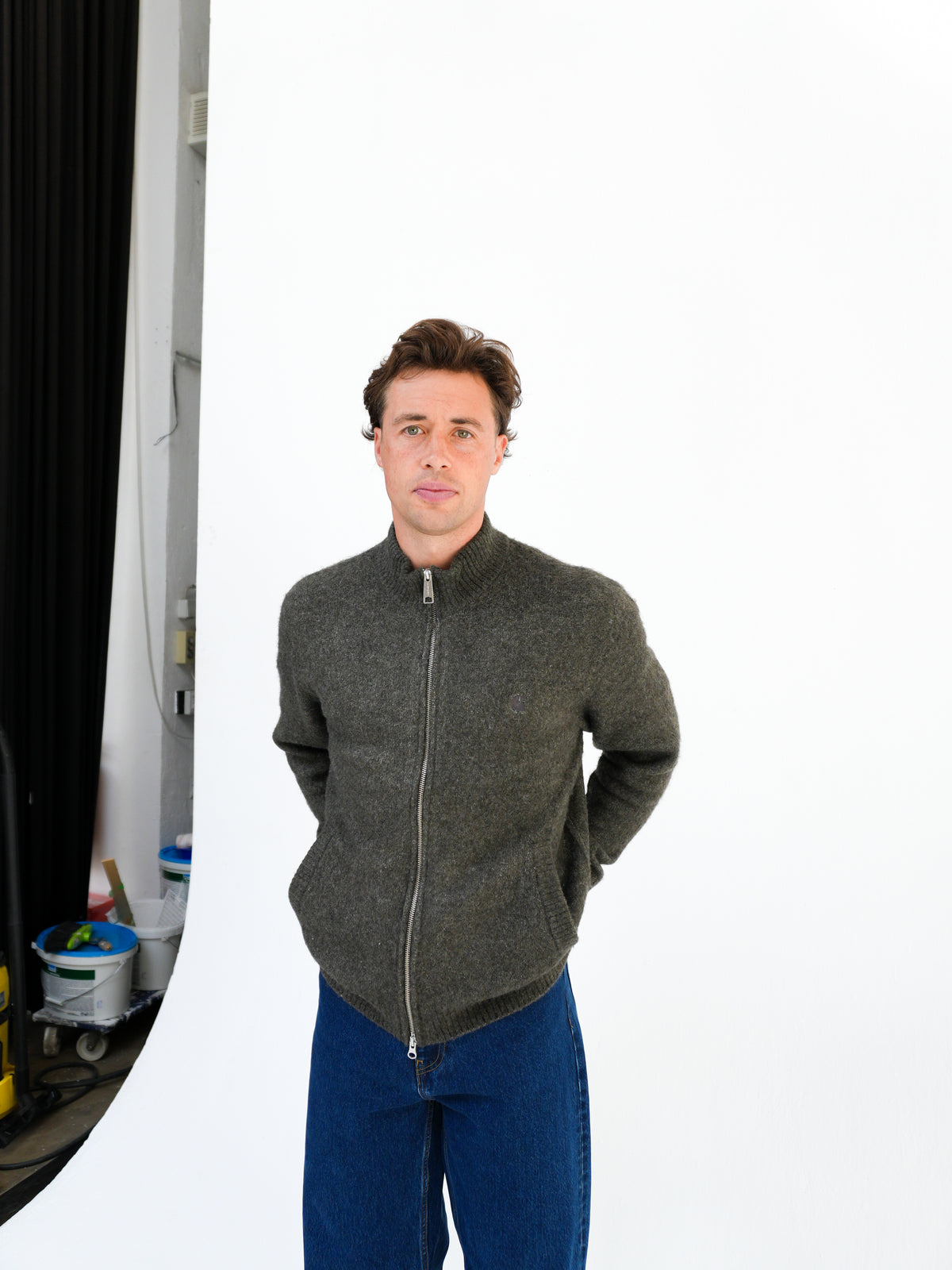 CURTIS SWEATER JACKET IN TANGLED SHUNGAIT BY CARHARTT WIP