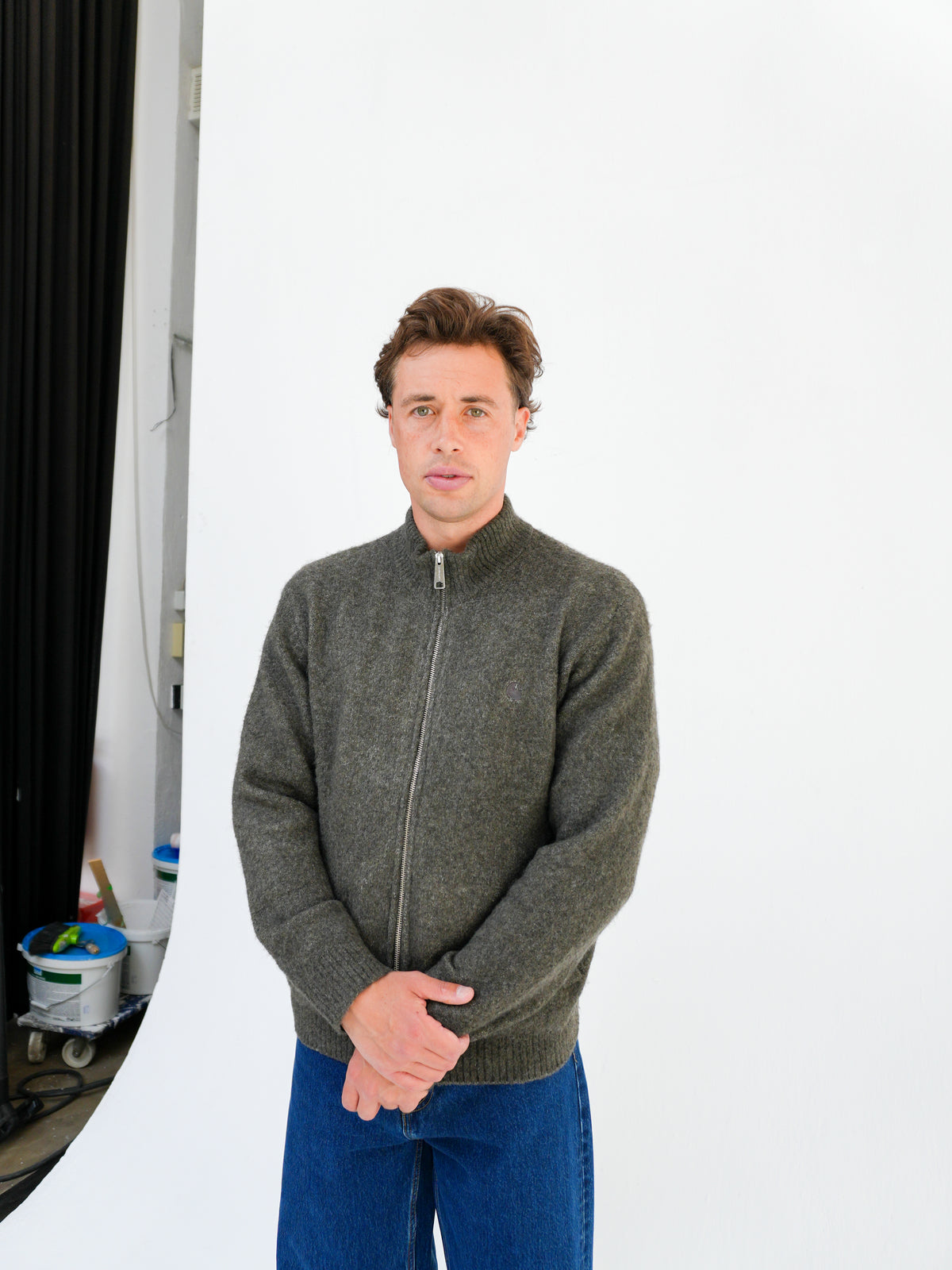 CURTIS SWEATER JACKET IN TANGLED SHUNGAIT BY CARHARTT WIP