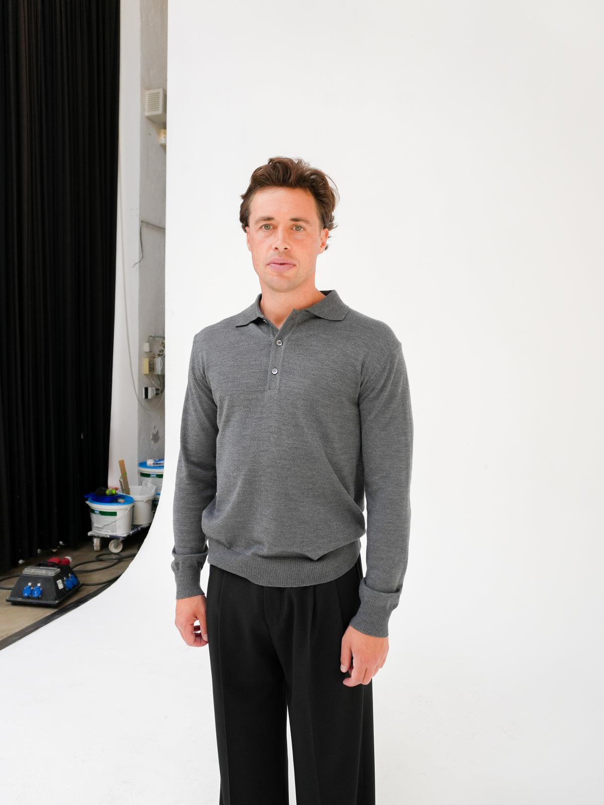 ANOTHER POLO SHIRT 2.0 IN GREY MELANGE BY ANOTHER ASPECT