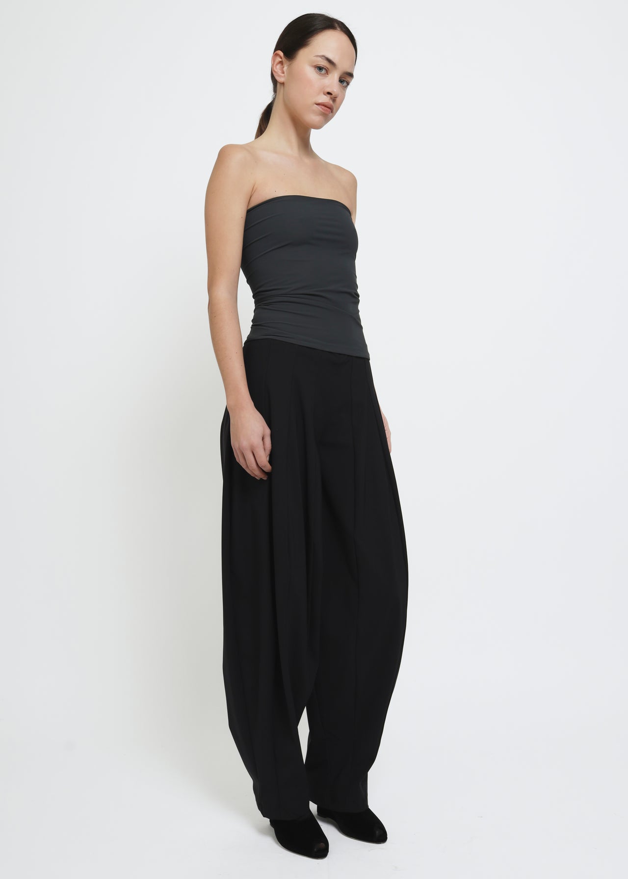 Curved Pants in Black by Reyèm