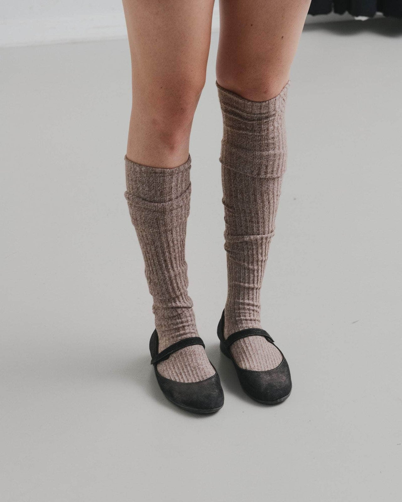 Overknee Socks Grey Brown Mel Socken Baserange
