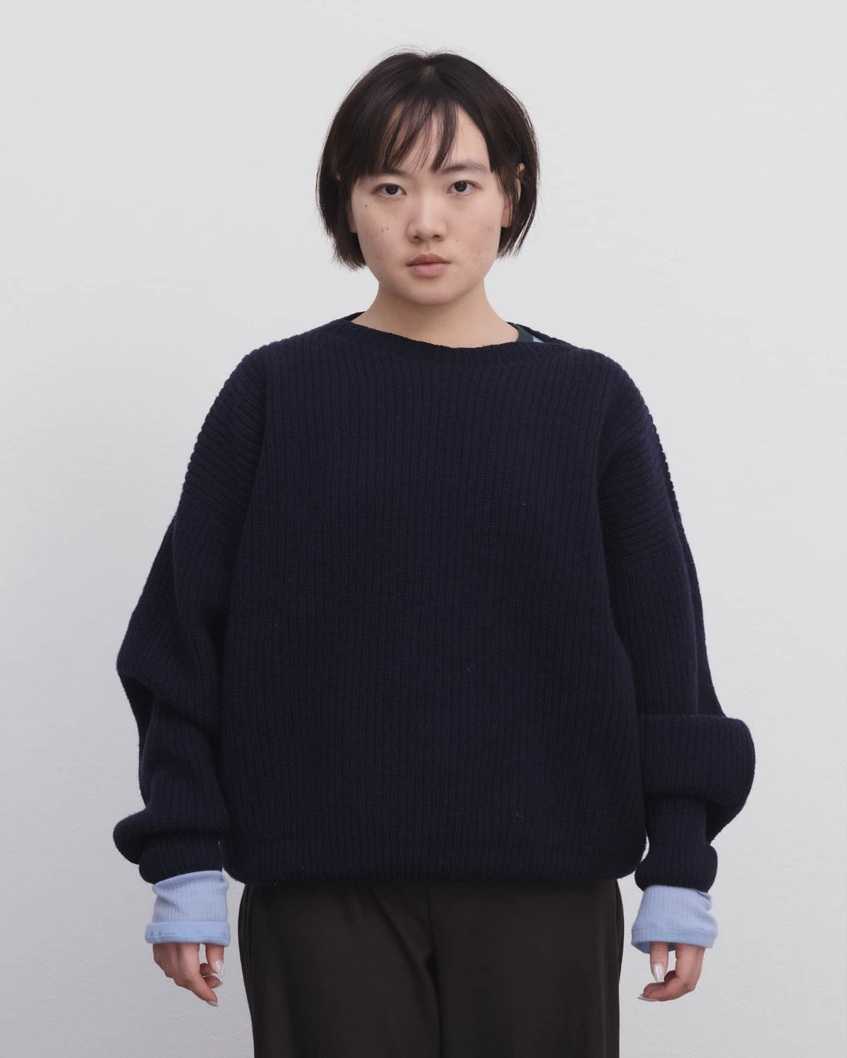 MEA SWEATER IN NAVY BY BASERANGE